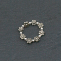 Elasticated Flower Ring In Silver Plate