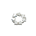 Elasticated Star Ring In Silver Plate