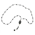 Lava Stone Necklace With Pebble in Silver Plate