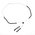 Lava Stone Necklace With Ball in Silver Plate