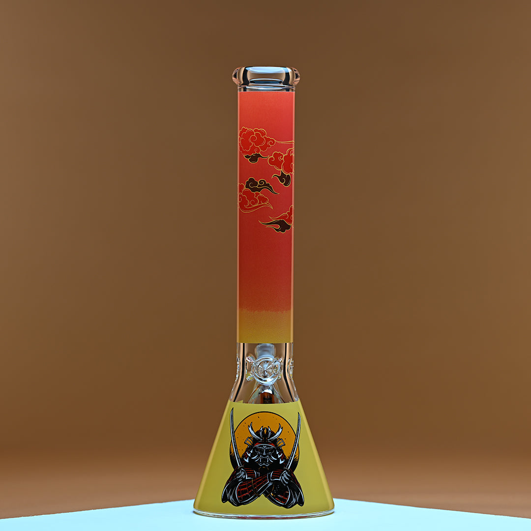 16" Samurai Beaker Bong - 9mm Thick Glass