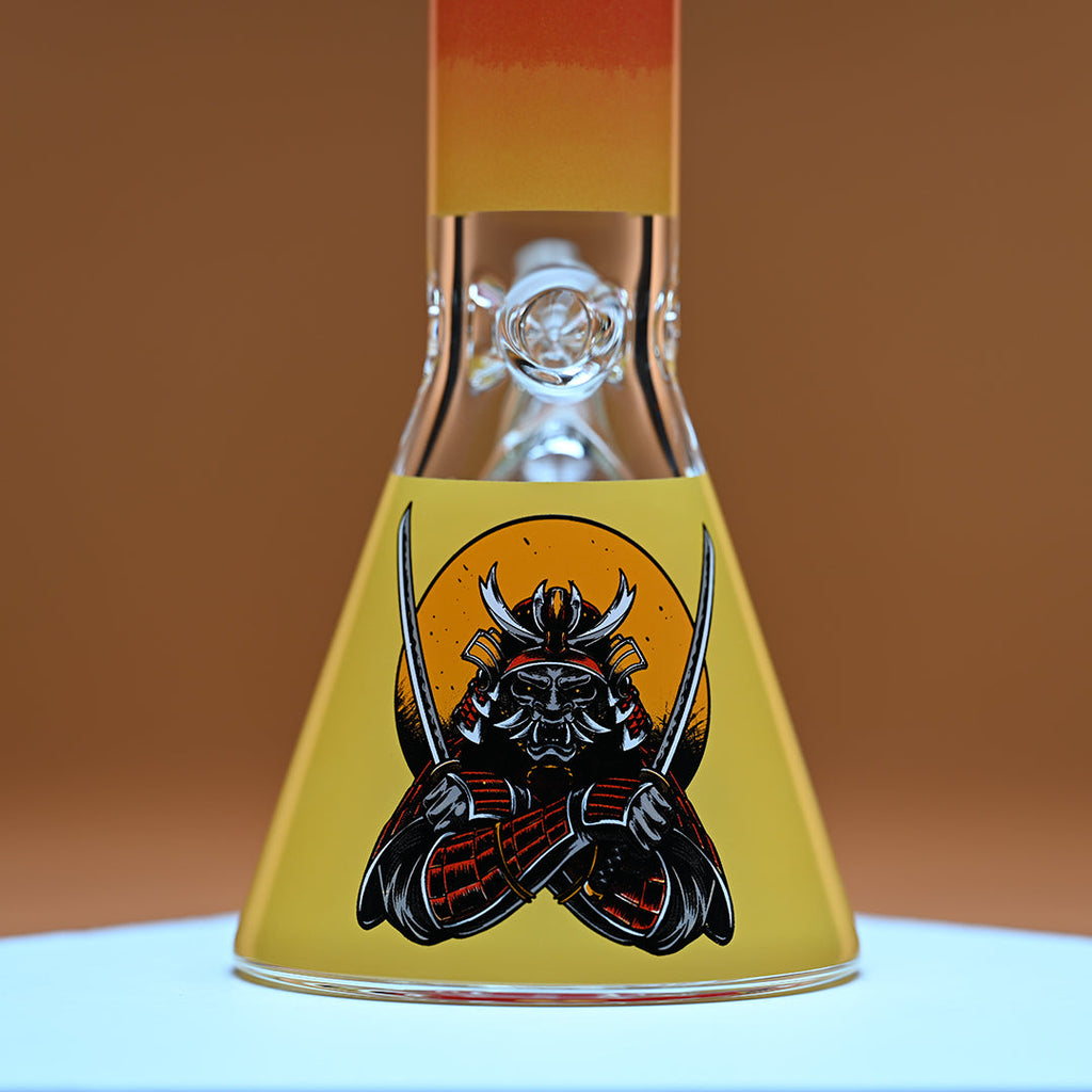 16" Samurai Beaker Bong - 9mm Thick Glass