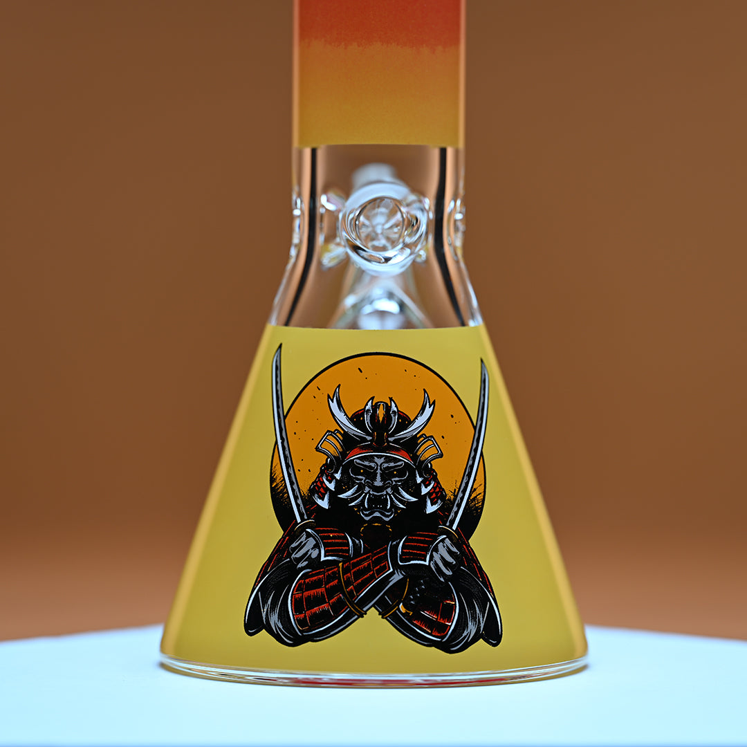 16" Samurai Beaker Bong - 9mm Thick Glass