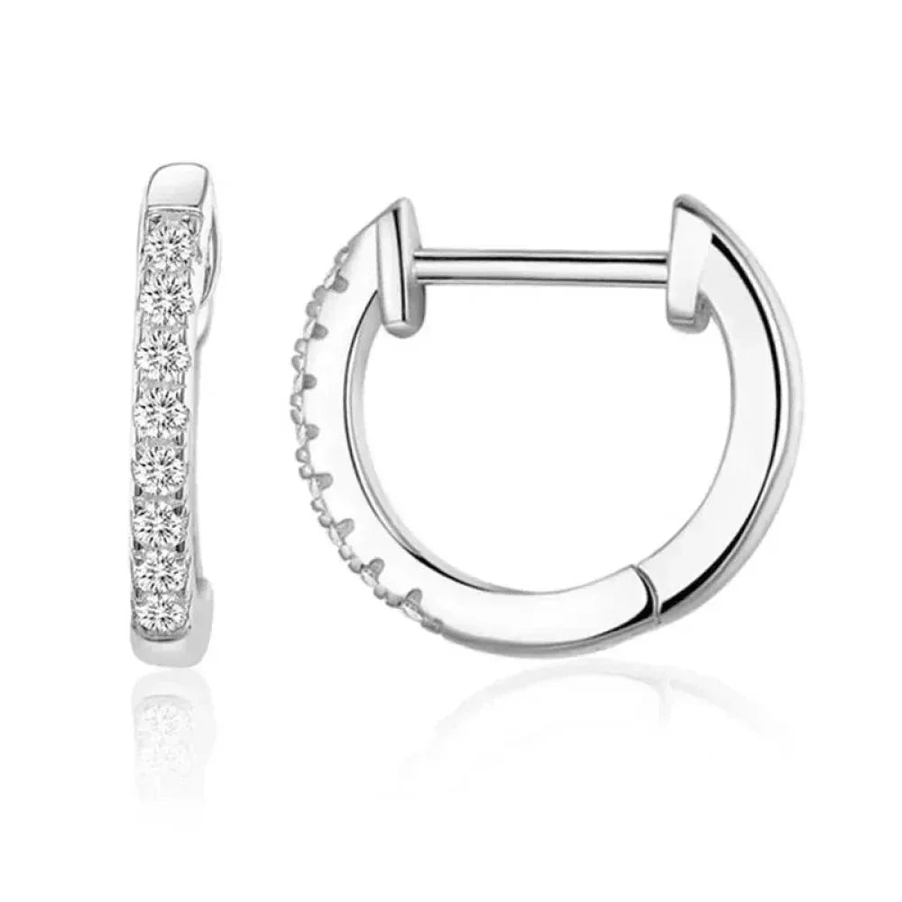 14K Gold Plated 925 Sterling Silver Cubic Zirconia Cuff Earrings - Trendy and Chic