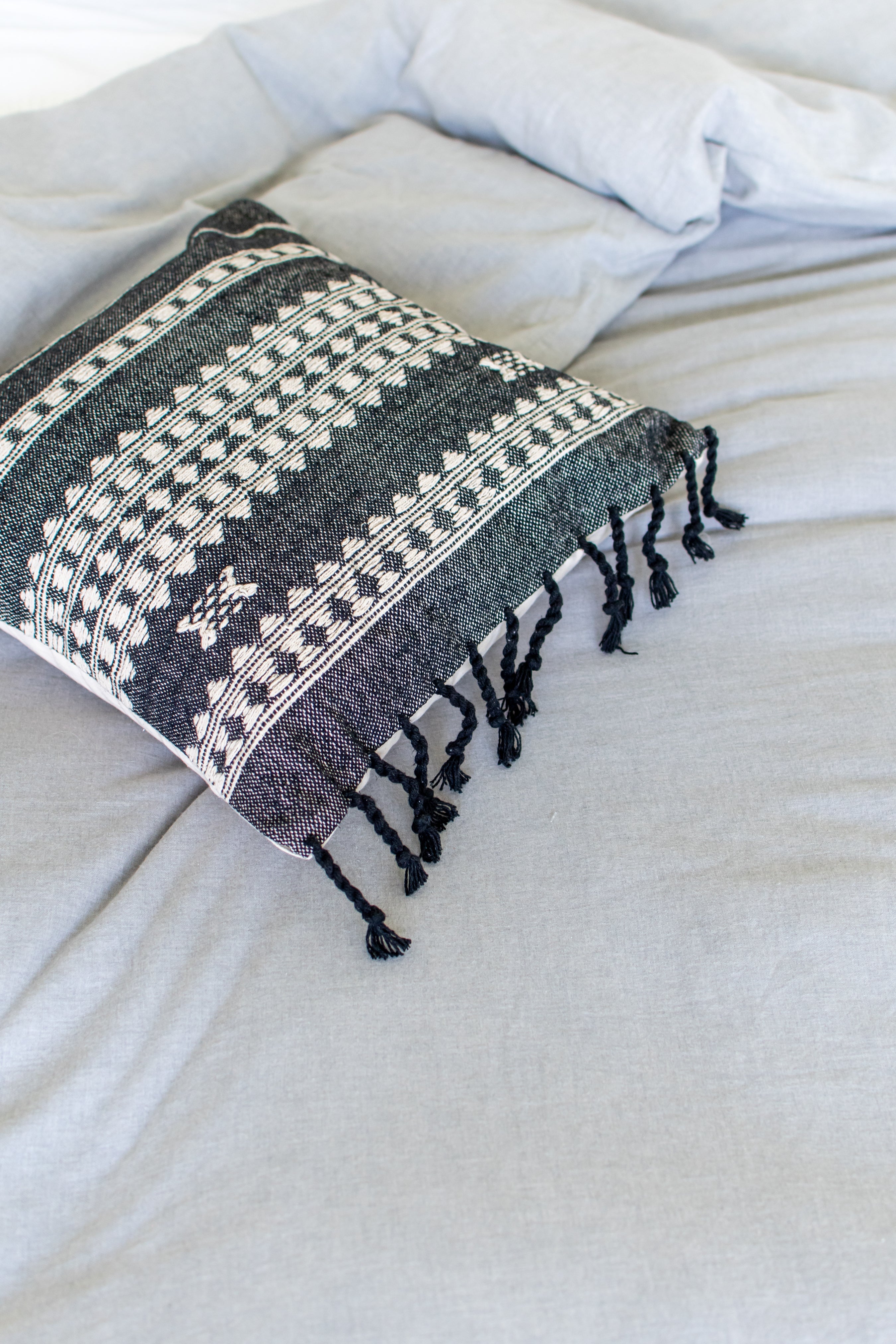BHUJODI PILLOW COVER - CHARCOAL