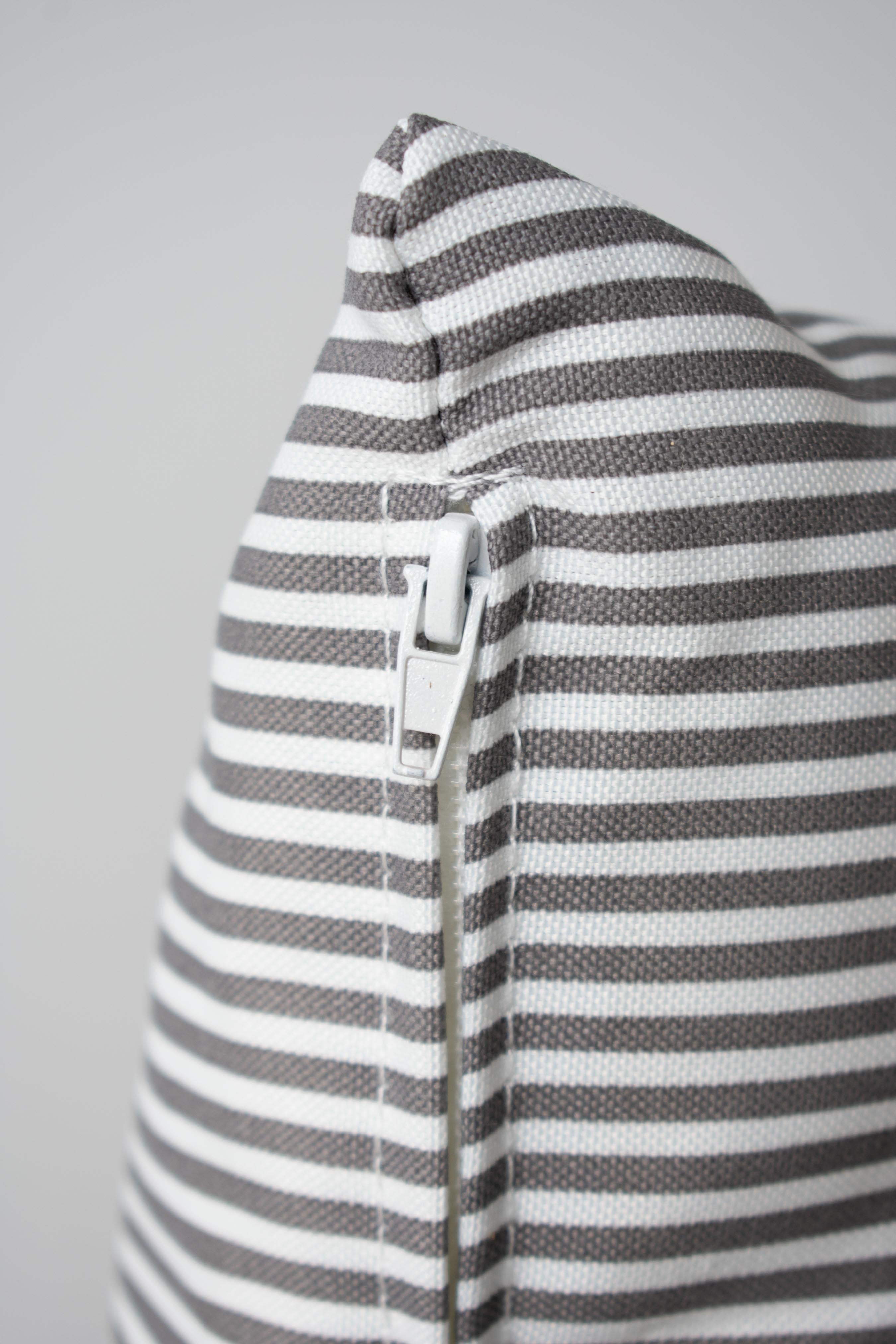 OUTDOOR PILLOW - GREY STRIPE 20"