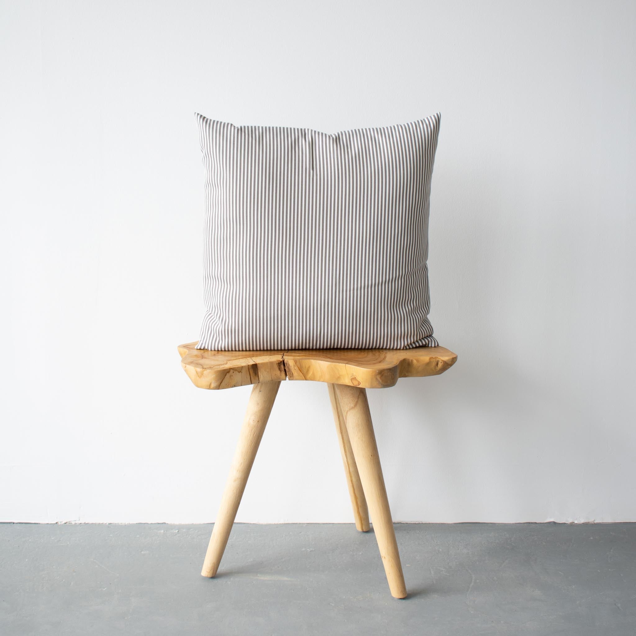 OUTDOOR PILLOW - GREY STRIPE 20"