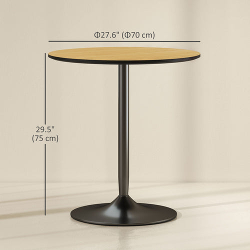 Avis 27.6" Modern Wooden Dining Table with Steel Base-Natural