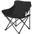 Outsunny Folding Camping Chair Lightweight Portable Chair for Outdoor Hiking Backpacking with Carry Bag Side Pocket Black