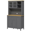 Brooks 71" 5-Door Kitchen/Storage Cabinet with Adjustable Shelves-Grey