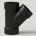 LESSO ABS 45° Reducing Wye — Hub × Hub × Hub DWV, cUPC Certified