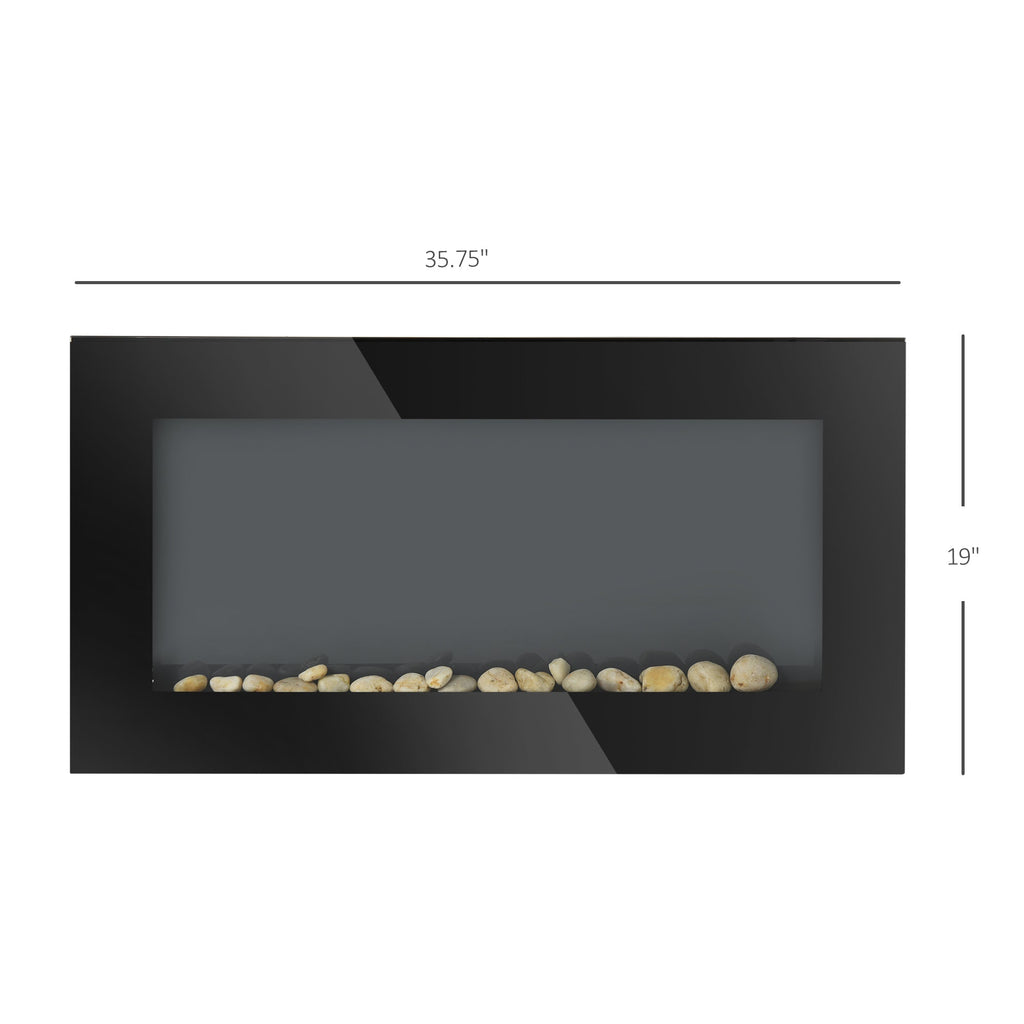 Marley 36" Thin Freestanding/Wall Mounted Electric Fireplace Heater with Eco Mode