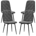 Arbor Upholstered Dining Chairs with Steel Legs-Set of 4-Grey