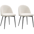 Dylan Set of 2 Mid-Back Dining Chairs-Cream White