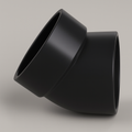 LESSO ABS 45° Street Elbow — Spigot × Hub DWV, cUPC Certified