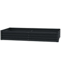 6 x 3 x 1ft Galvanized Raised Garden Bed, Reinforced Outdoor Planter Box with Open Bottom, Dark Grey