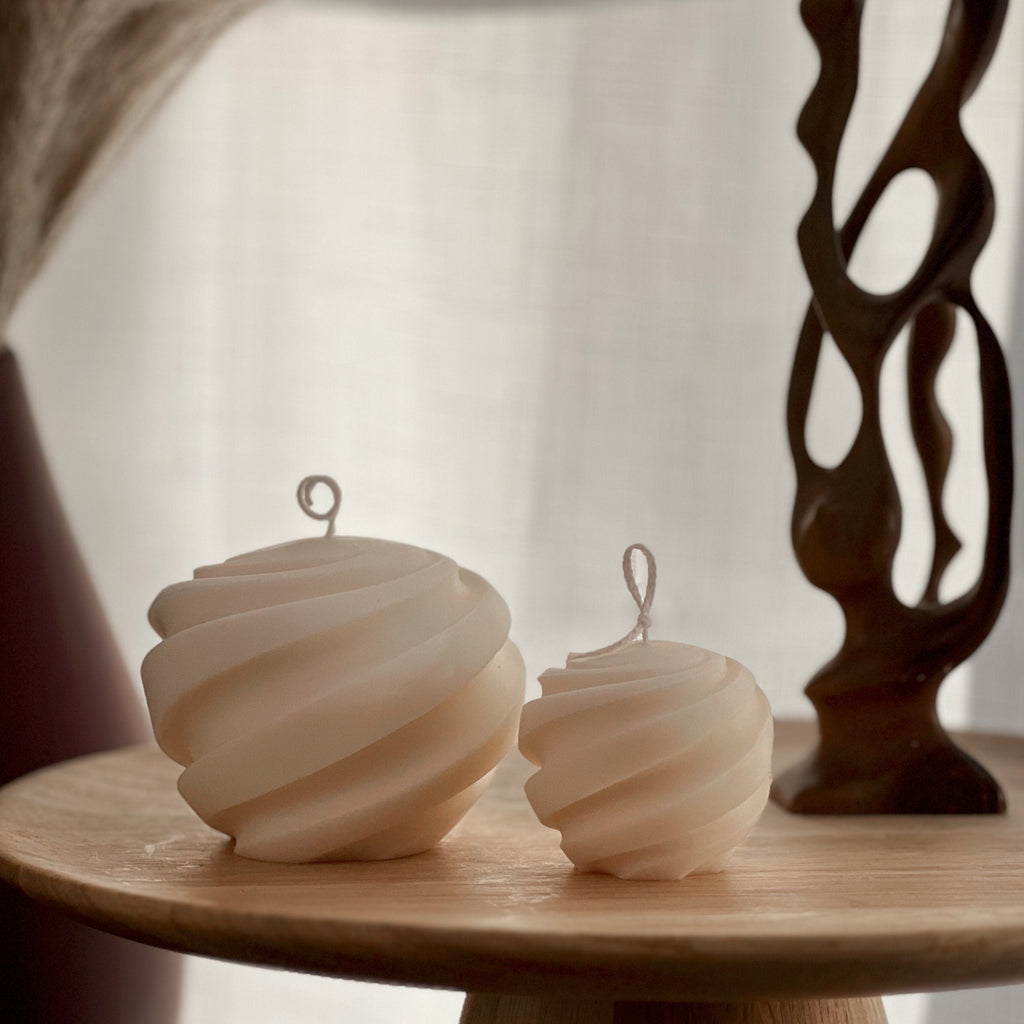Swirl Ball Soy Wax Candle Set | Home Decor, Gift for Her