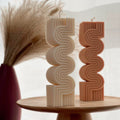 Large Ribbed Pillar Candle | Modern Soy Wax Candle, Home Decor