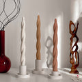 Tall Twisted Soy Wax Candle: Handmade Dinner Candle