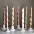 Tall Twisted Soy Wax Taper Candle: Handmade Dinner Decor