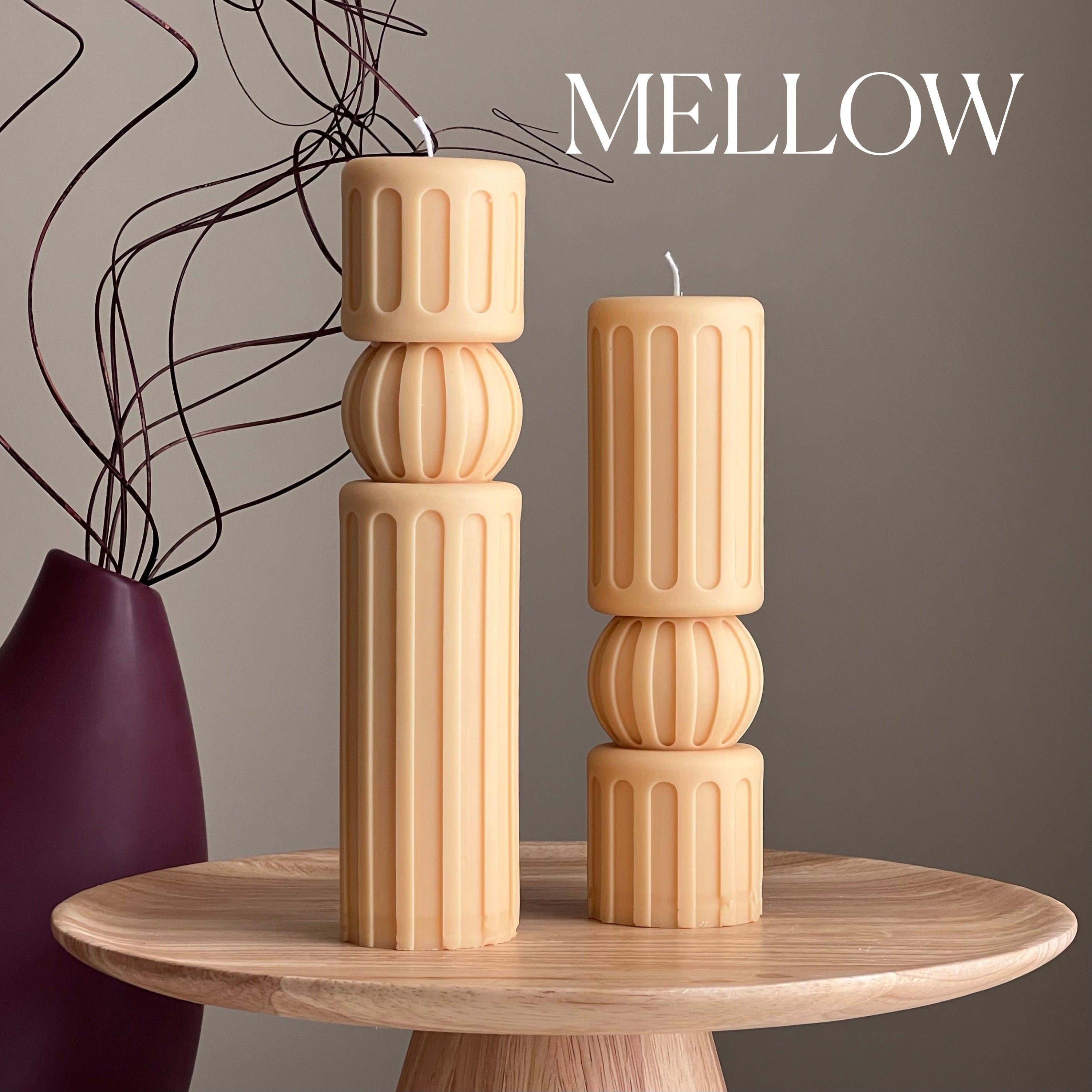 Roman Pillar Soy Wax Candle Set: Minimalist Home Decor