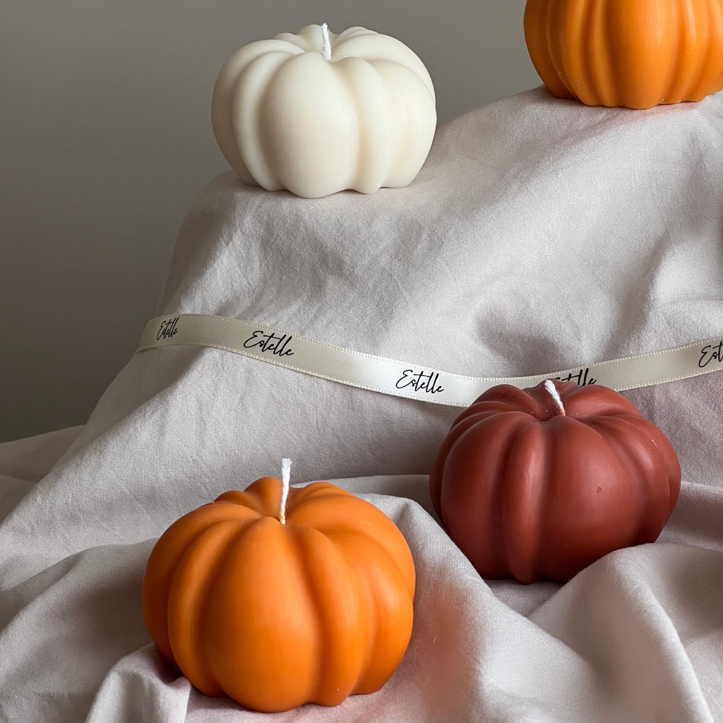 Handmade Autumn Pumpkin Soy Wax Candle: Halloween Decor