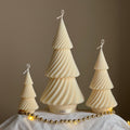 Swirl Ribbed Christmas Tree Candle: Handmade Soy Wax Decor
