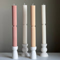 Tall Ribbed Twisted Taper Candle: Handmade Soy Dinner Candle