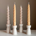 Handmade Jesmonite Hourglass Candlestick Holder: Minimalist Wedding Decor