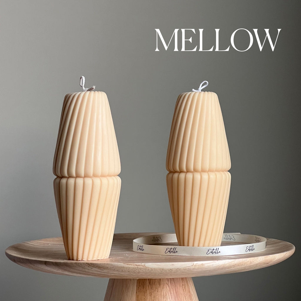 Geometric Soy Pillar Candle: Sculptural Home Decor