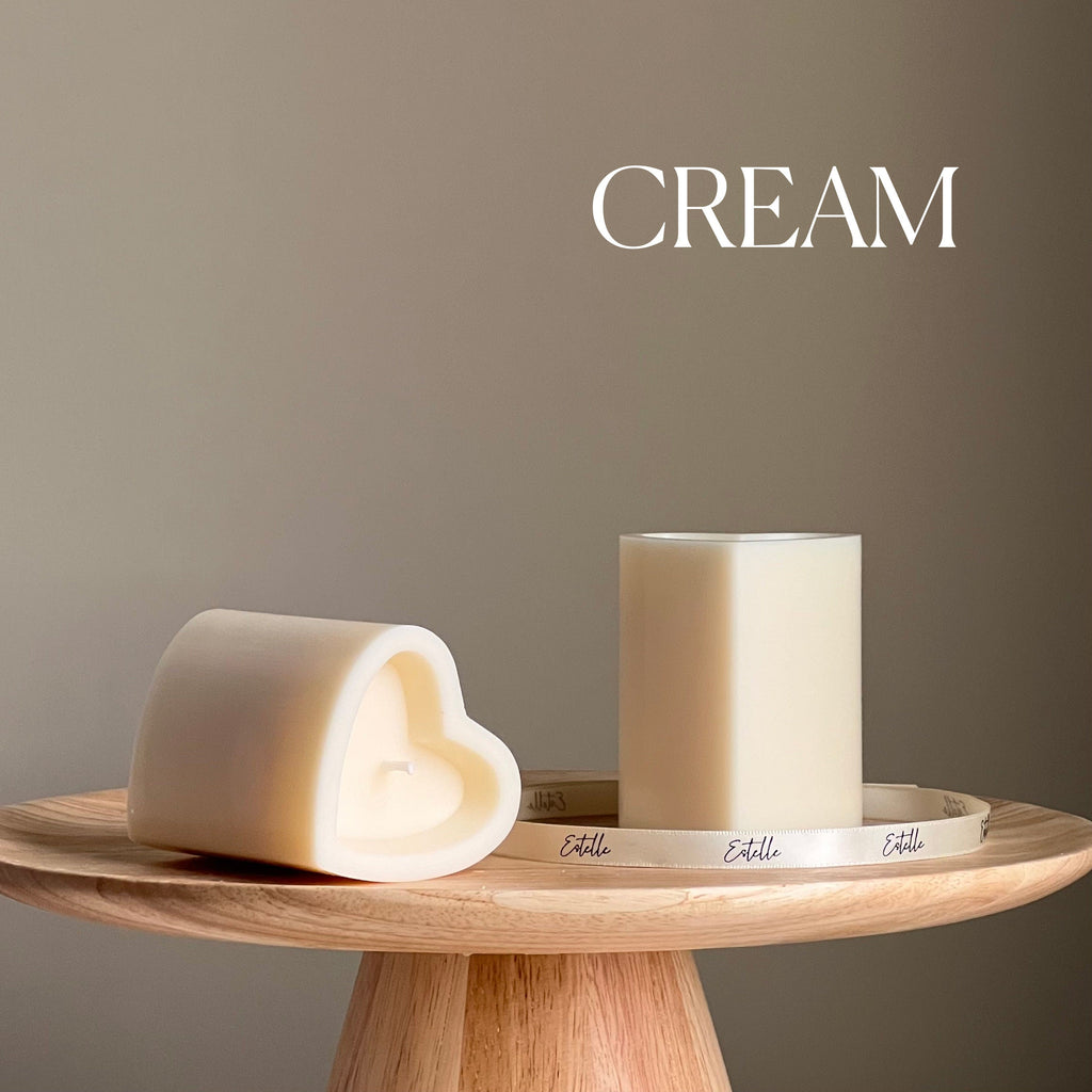Heart Soy Pillar Candle | Minimalist Home Decor