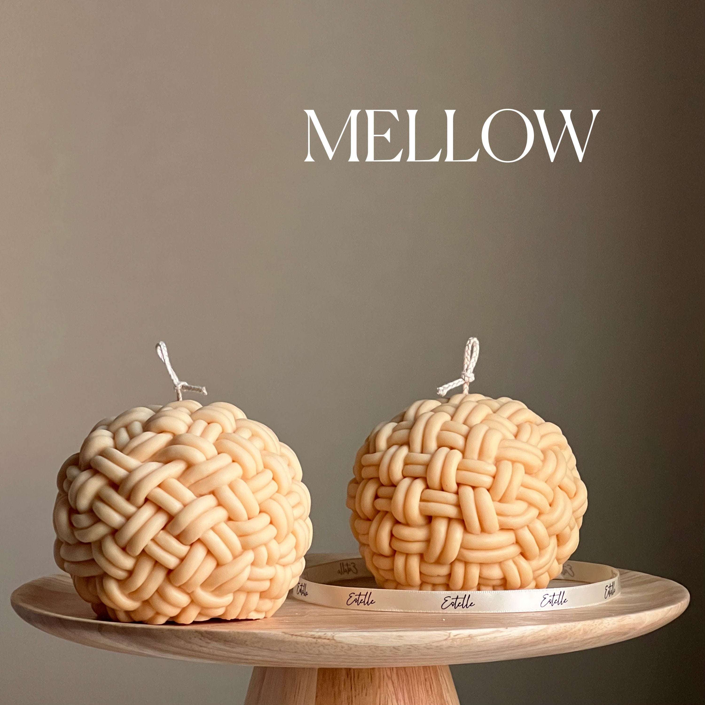 Handmade Yarn Ball Candle: Trendy Rope Vegan Home Decor