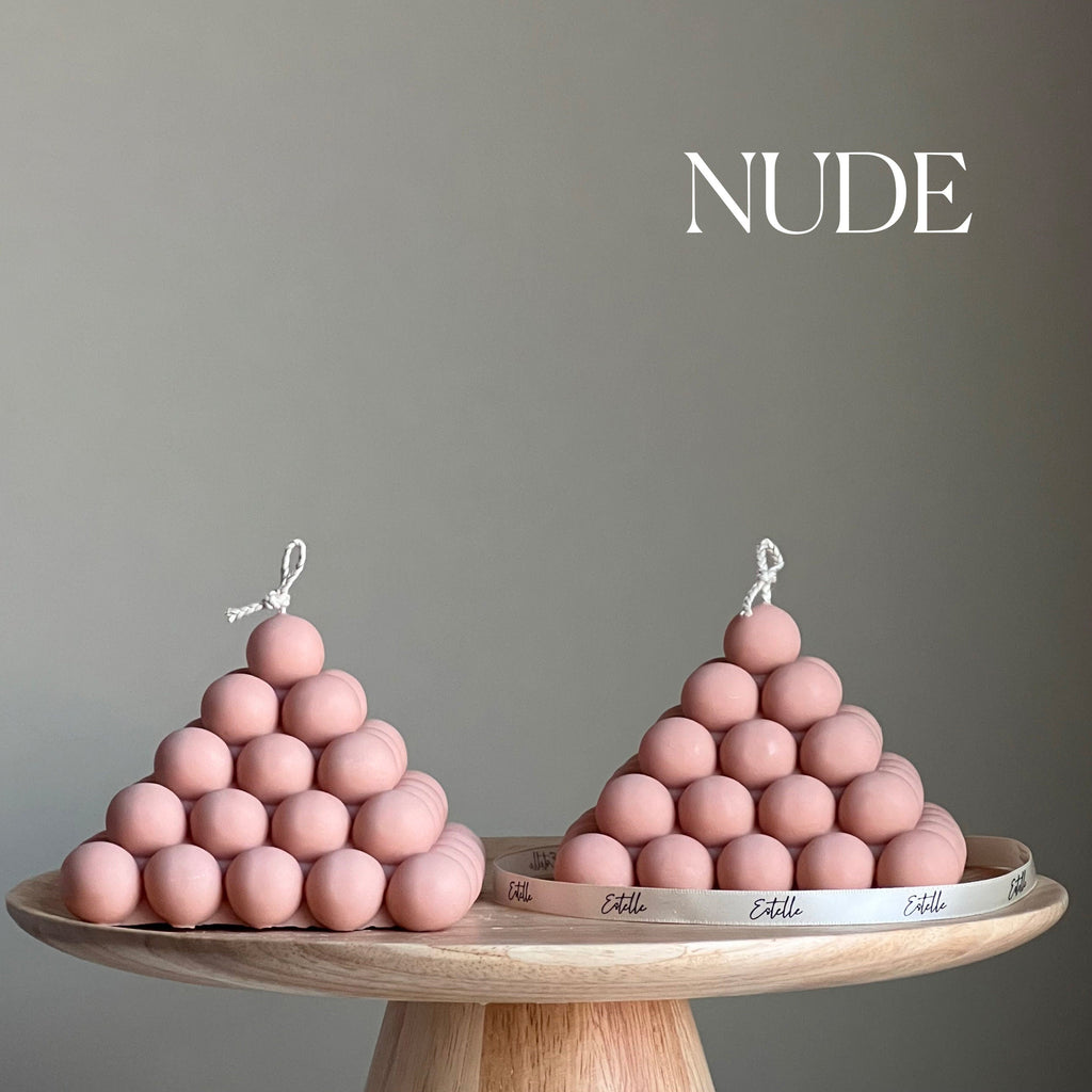 Large Bubble Pyramid Candle: Handmade Soy Vegan Home Decor