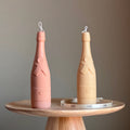 Champagne Bottle Candle: Decorative Soy Pillar Candle