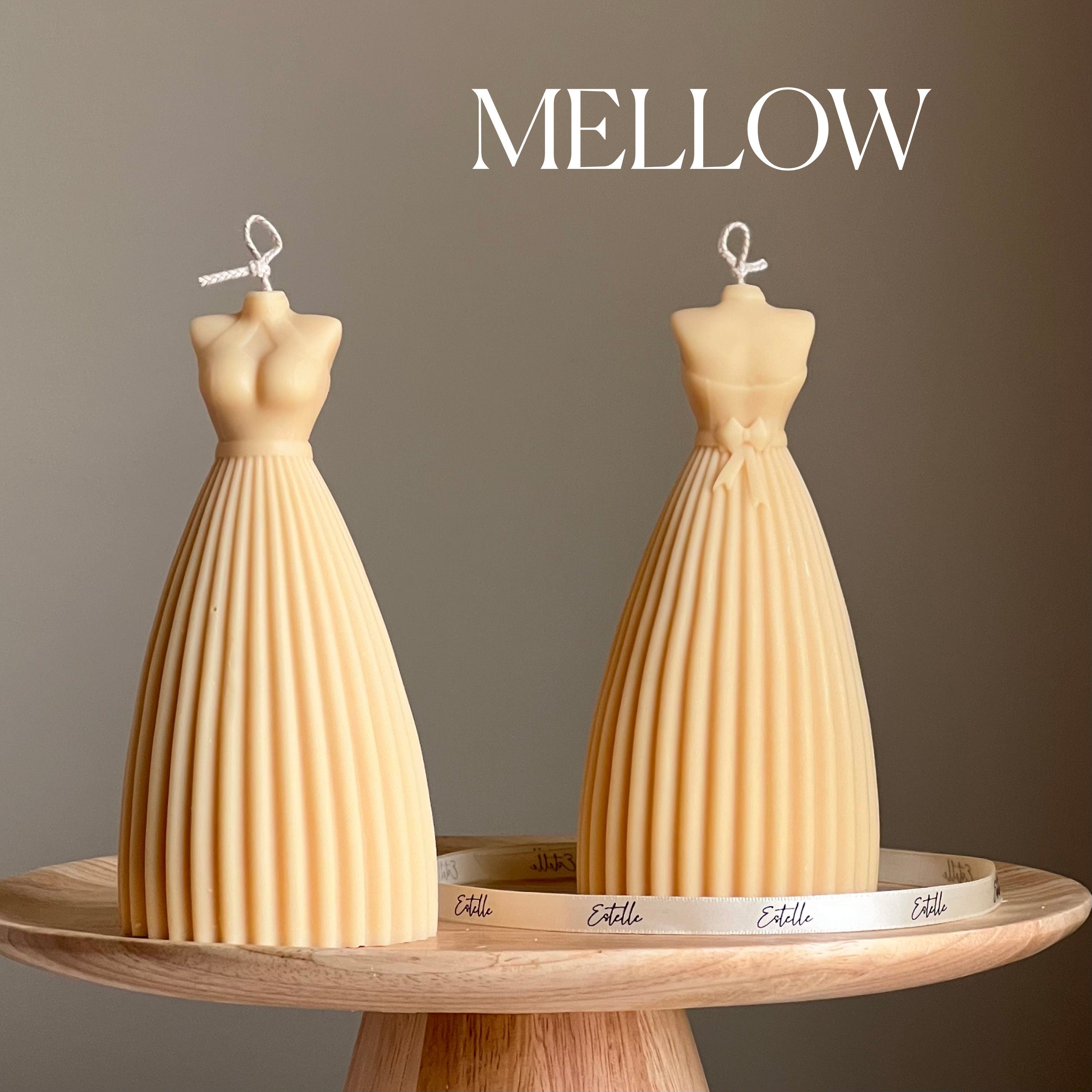 Wedding Dress Candle: Handmade Soy Wax Bridal Decor