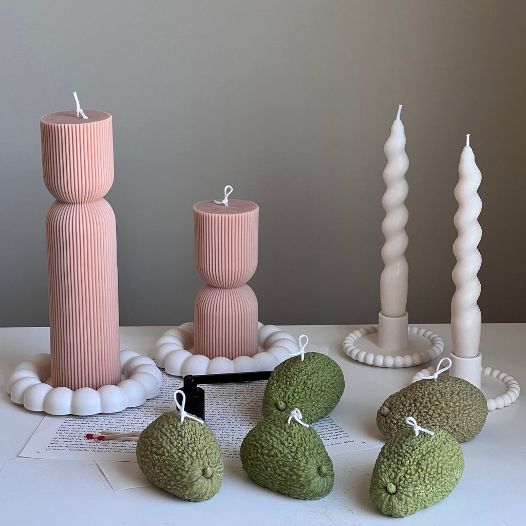 Avocado Shaped Candle: Scented Soy Wax Vegan Candle