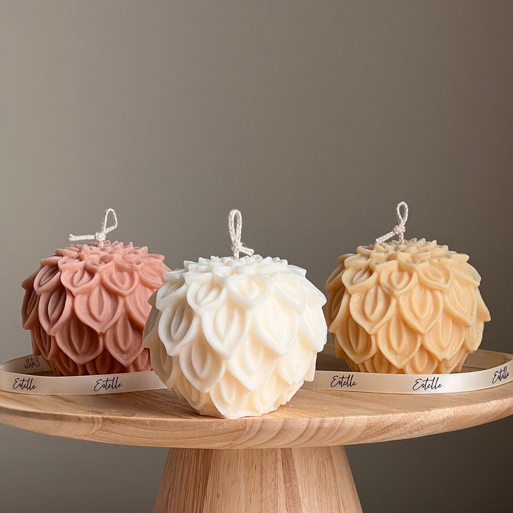 Lotus Flower Soy Wax Candle: Handmade Decorative Candle