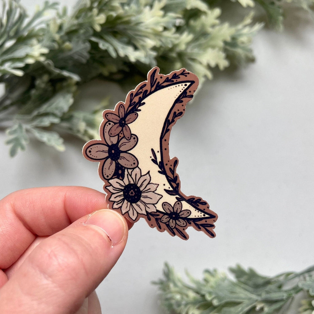 Crescent Flower Moon Sticker
