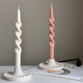 Round Jesmonite Candlestick Holder: Elegant Table Decor