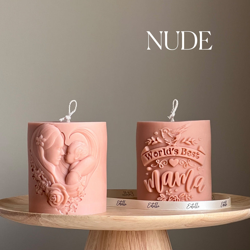 Mama Soy Wax Candle | Sculptural Vegan Pillar Candle