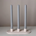 Geometric Jesmonite Candlestick Holder: Minimalist 3-Candle Centerpiece