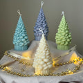 Handmade Snow Christmas Tree Soy Candle: Holiday Decor Gift