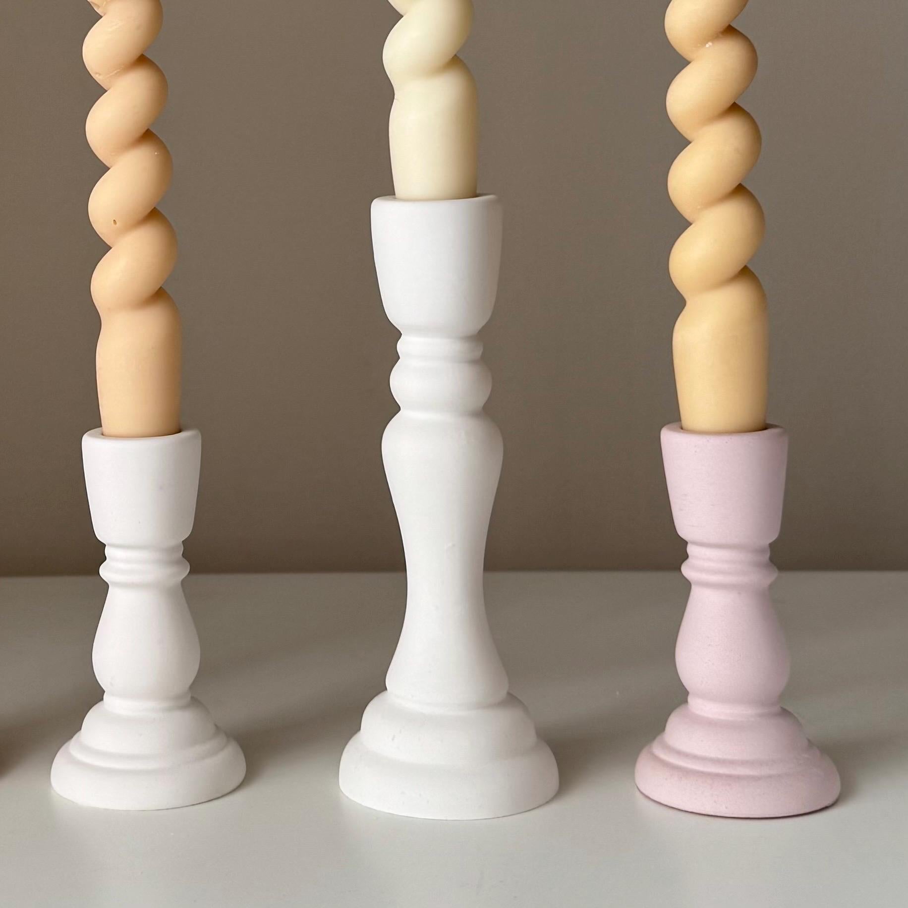 Handmade Jesmonite Candlestick Holder: Modern Table Decor