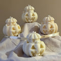 Handmade Halloween Ghost Candle with Pumpkin: Soy Wax Home Decor