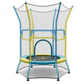 Mini Trampoline for Kids with Safety Enclosure Net and Foam Handles-Yellow