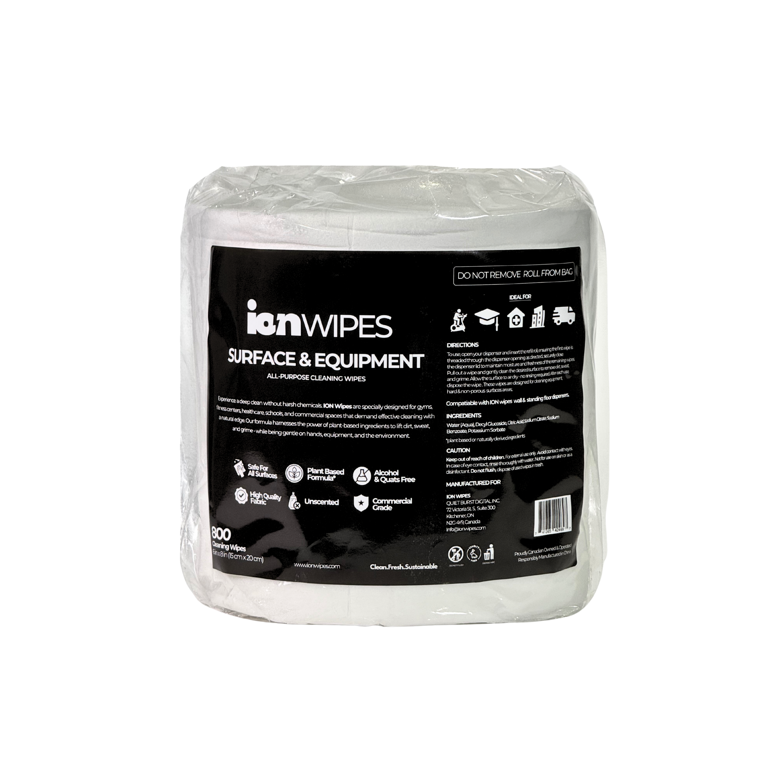 Gym Wipes – Surface & Equipment Cleaning Wipes 3200ct (4 Rolls/Case)