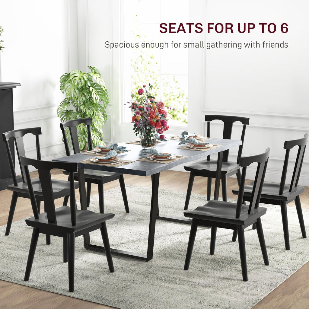 Ashton 63" Dining Table with Wave-edged Tabletop and Steel Legs-Cement Grey