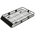 HOMCOM Adjustable 64"/43" x 39" Car Roof Rack Universal Rooftop Cargo Carrier with U-bolts 220 lbs Load Capacity