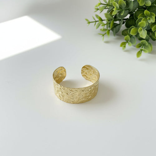 Beaten Stainless Steel Cuff - Gold Stainless Steel