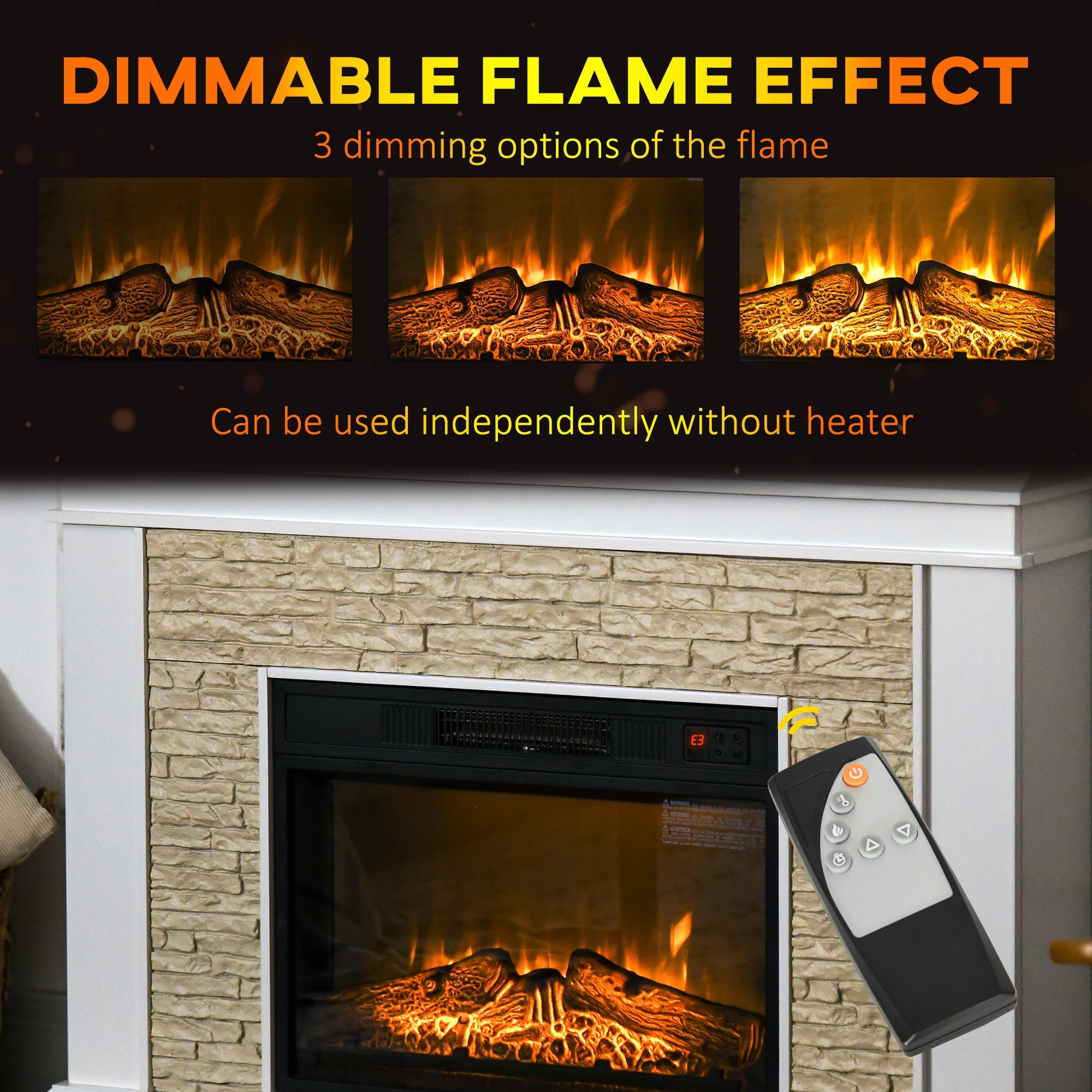 Archie 31.5" Electric Freestanding Fireplace with Mantel and Overheat Protection-White
